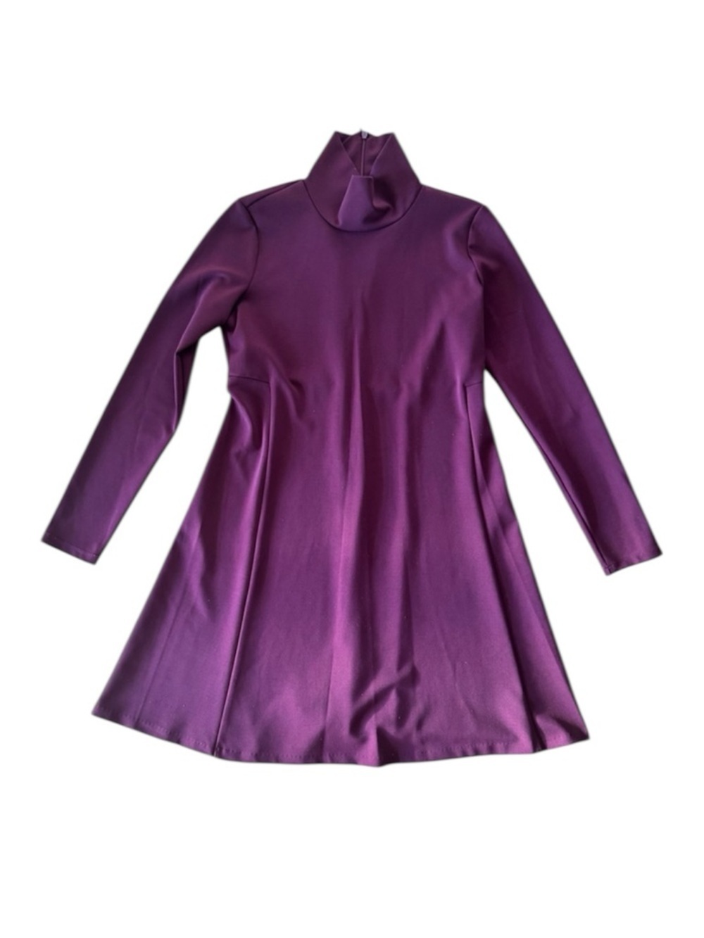 Amanda Uprichard XS Mock Neck Dress Purple Long Sleeve